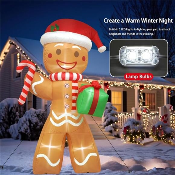 Magotan 8.5ft Christmas Inflatables Outdoor Decoration  8.5FT Christmas Inflatables Gingerbread Man Outdoor Decorations